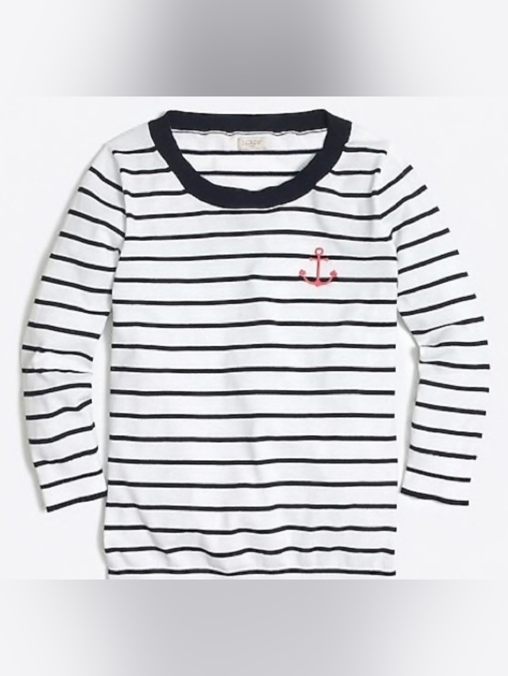 J Crew Navy Stripe Top With Nautical Anchor